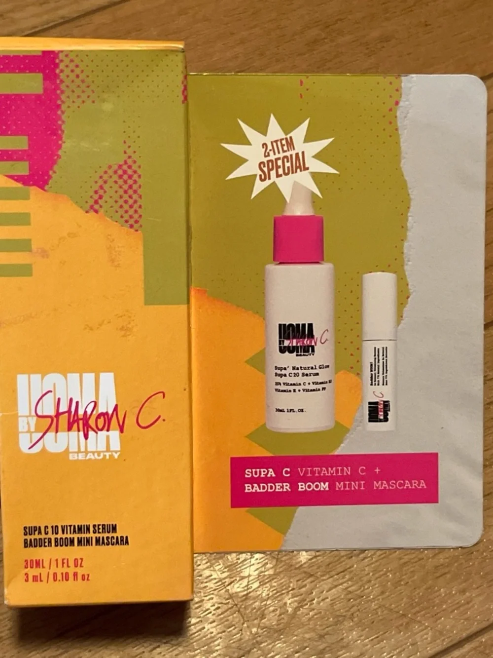 Supa C Vitamin Serum + Badder Boom Mini Mascara - Pink/White